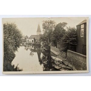 Fordwich, Kent c1910s RPPC Postcard River Stour View Fordwich Arms‎ Church Boats